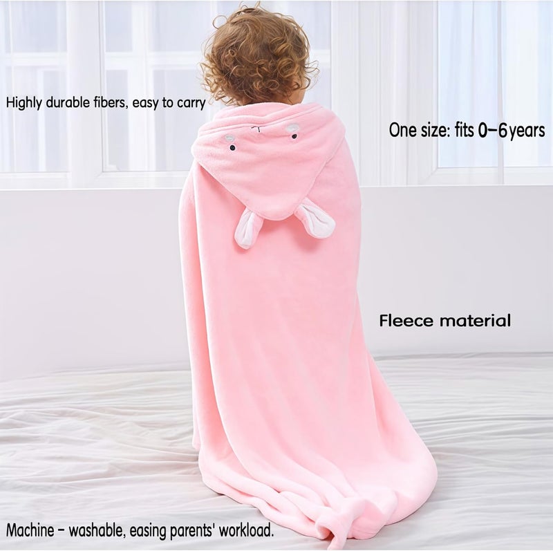 IFaryMes Toddler Bath Towel Baby Towels with Hood 27.5"X55" Ultra Absorbent Soft Bathrobe Blanket Kids Shower Towel for Girls and Boys(Rainbow Pink) - Image 4